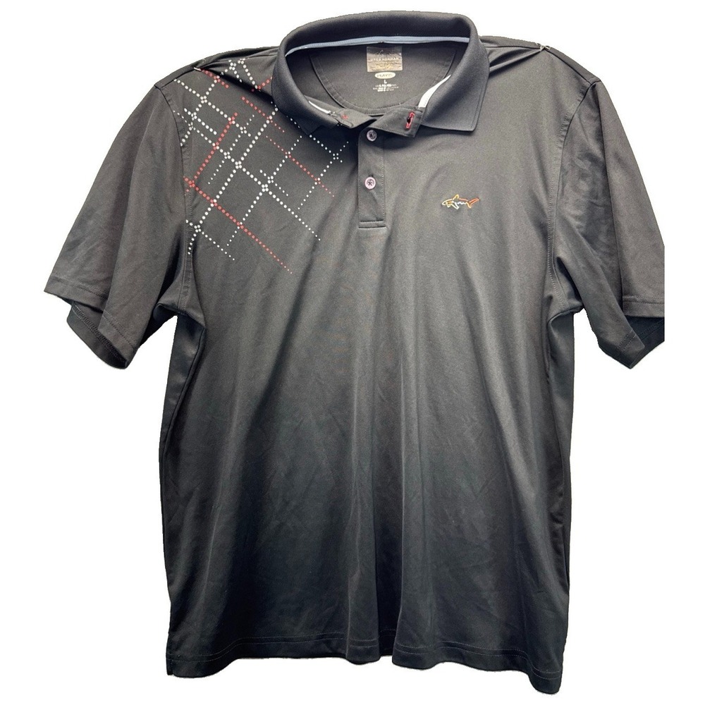 Greg Norman Play Dry Polo Golf Shirt Mens Size L Large Black For Tasso Elba